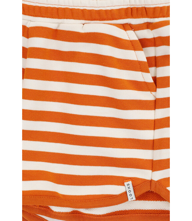 LOOXS Little Zomer sweat short meisjes gestreept - oranje