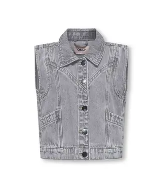 Kids ONLY zomer jeans gilet meisjes - licht grijs denim - Kogkennedy