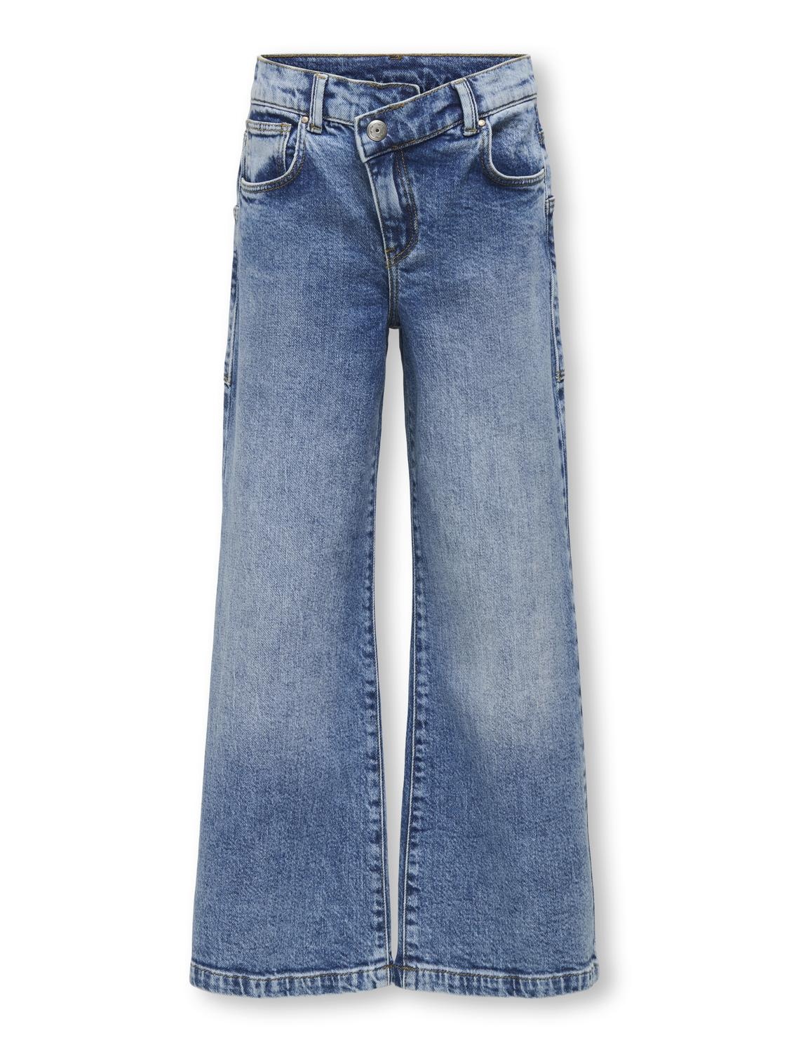 Kids ONLY zomer jeans broek meisjes - blauw, wide leg fit - Kogcherry Kids ONLY zomer jeans broek meisjes - blauw, wide leg fit - Kogcherry