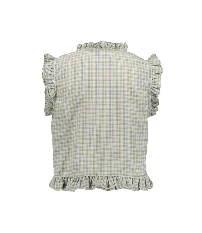 Frankie & Liberty Zomer blouse meisjes - groen grijs - geruit - Romila