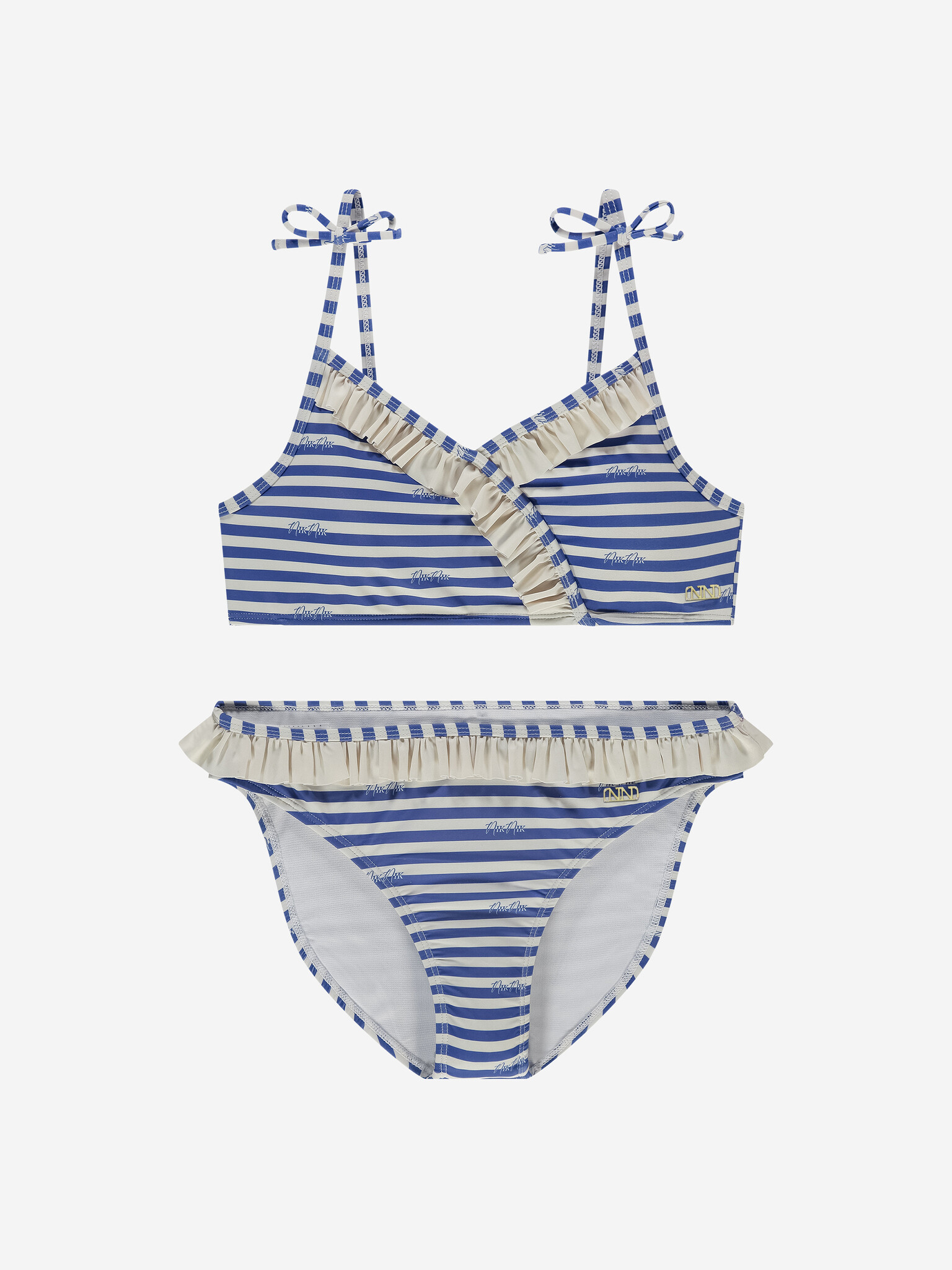 Nik&Nik zomer bikini meisjes - blauw / off wit - Liva Nik&Nik zomer bikini meisjes - blauw / off wit - Liva