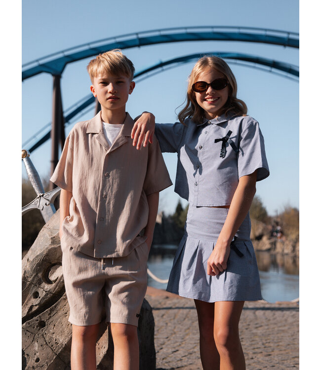 Nik&Nik zomer shirt jongens - taupe - Luis