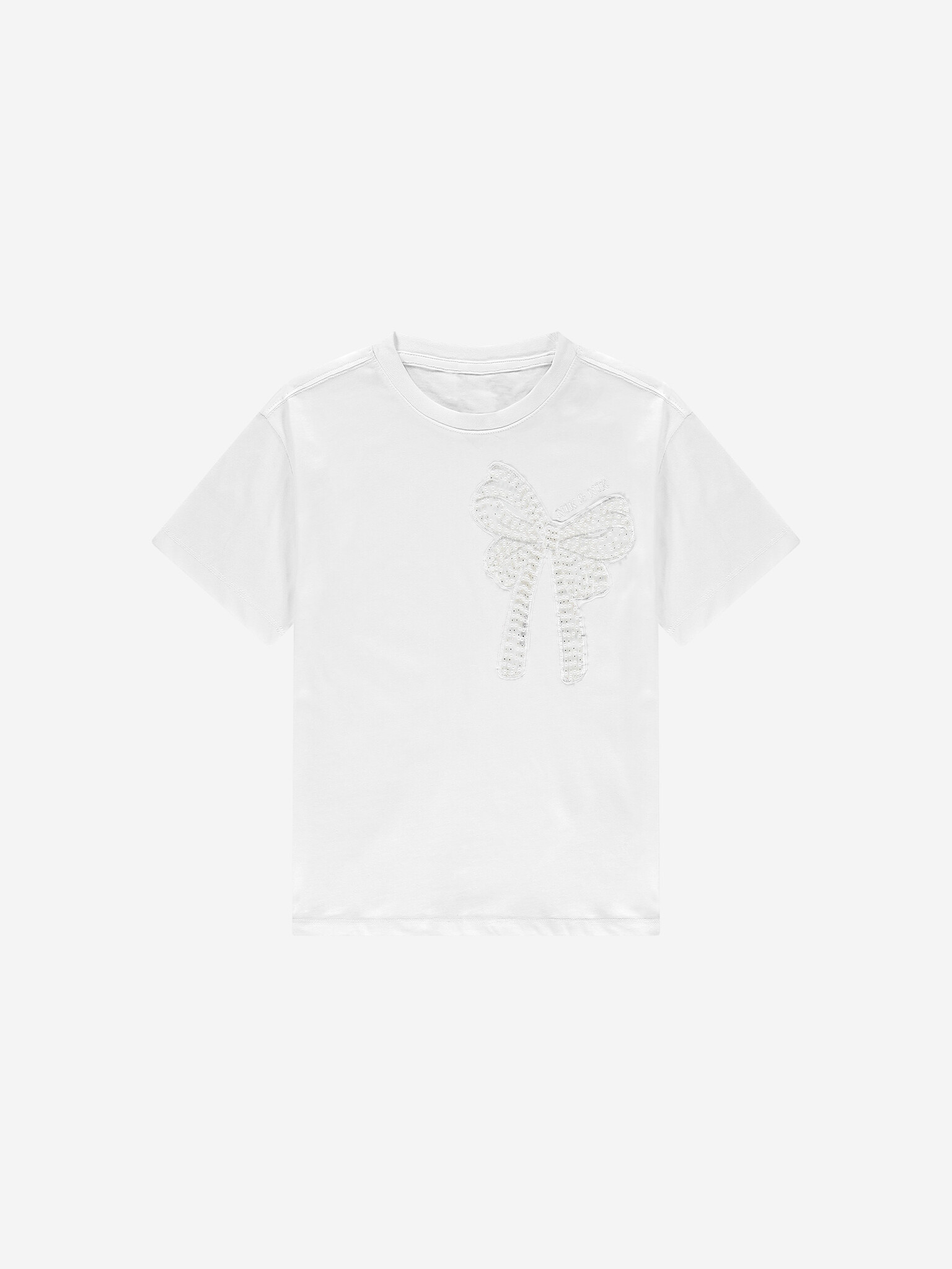 Nik&Nik zomer t-shirt meisjes - off wit - Bow Nik&Nik zomer t-shirt meisjes - off wit - Bow