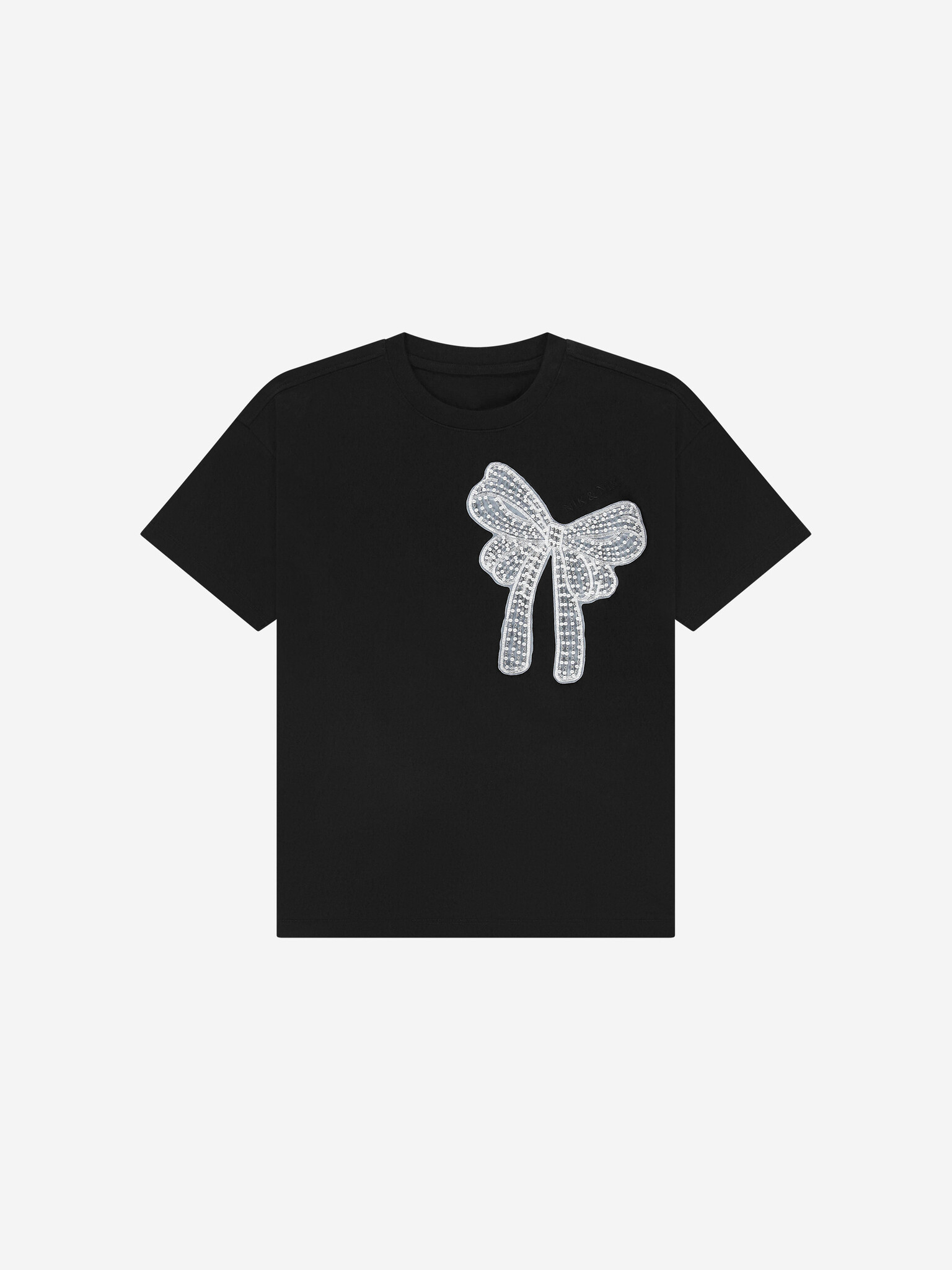 Nik&Nik zomer t-shirt meisjes - zwart - Bow Nik&Nik zomer t-shirt meisjes - zwart - Bow