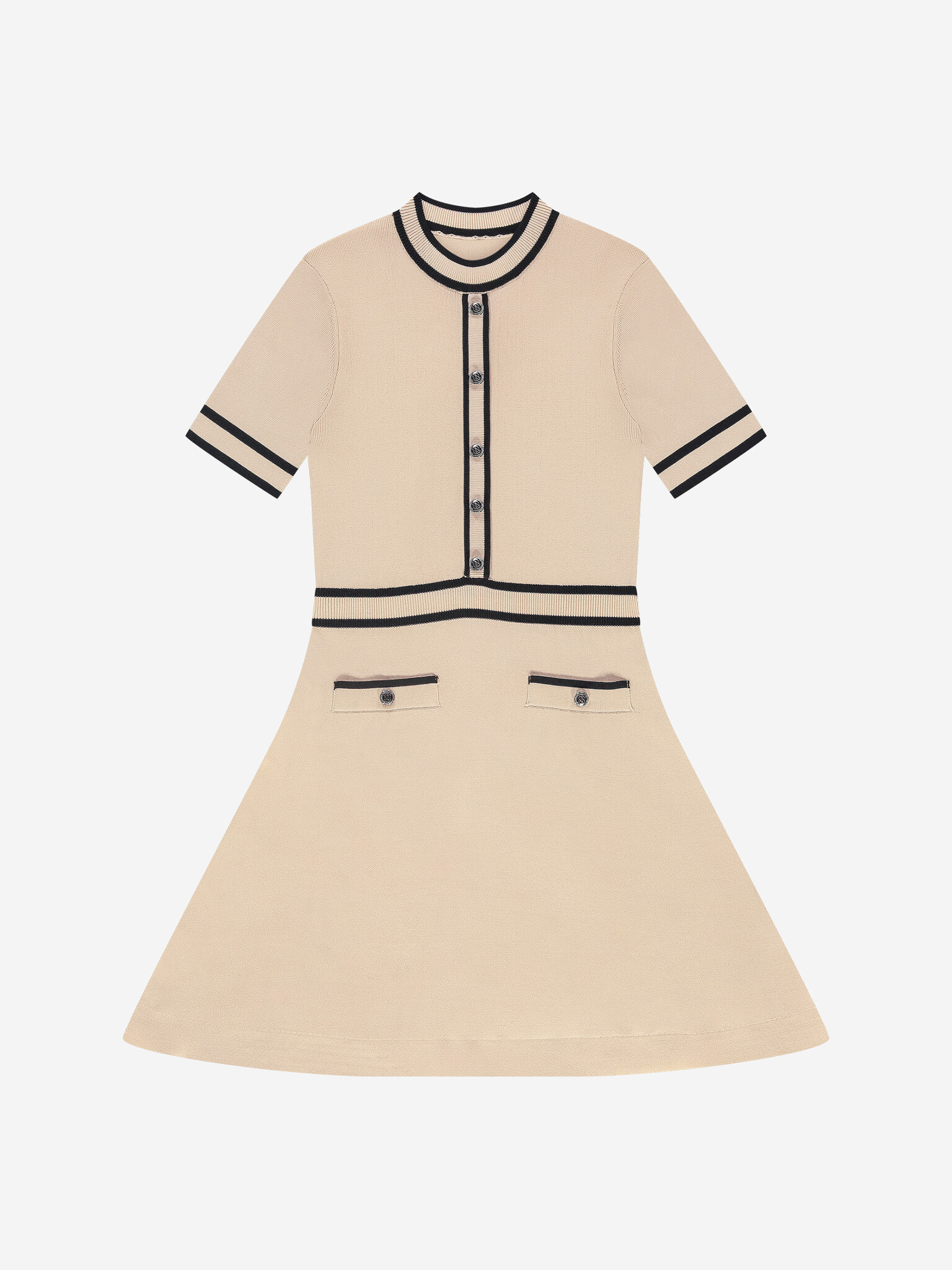 Nik&Nik zomer jurk meisjes - taupe / zwart - Khloe Nik&Nik zomer jurk meisjes - taupe / zwart - Khloe