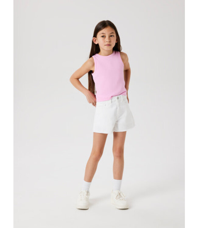 Name it zomer short meisjes - wit - NkfRose - mom fit