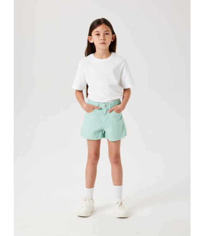Name it zomer short meisjes - turquoise - NkfRose - mom fit