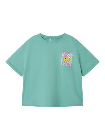 Name it zomer t-shirt meisjes - turquoise - box fit - NkfKailamos Name it zomer t-shirt meisjes - turquoise - box fit - NkfKailamos