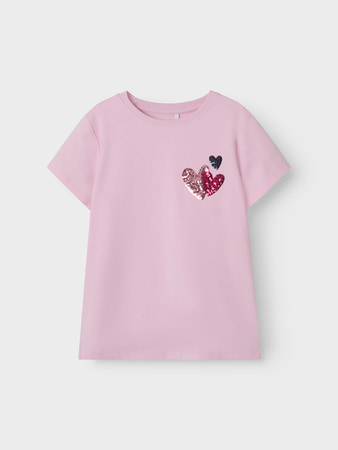 Name it zomer korte mouw t-shirt meisjes - roze - regular fit - NkfKassia Name it zomer korte mouw t-shirt meisjes - roze - regular fit - NkfKassia