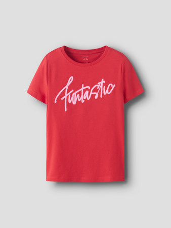 Name it zomer korte mouw t-shirt meisjes - rood regular fit - NkfKassia Name it zomer korte mouw t-shirt meisjes - rood regular fit - NkfKassia