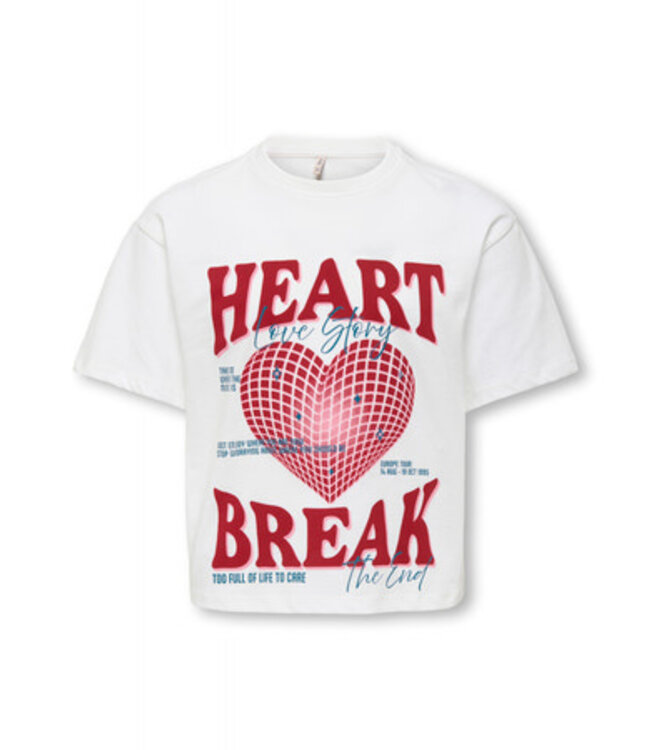 Kids ONLY winter top meisjes - wit - KogJasmine - box fit, korte mouw