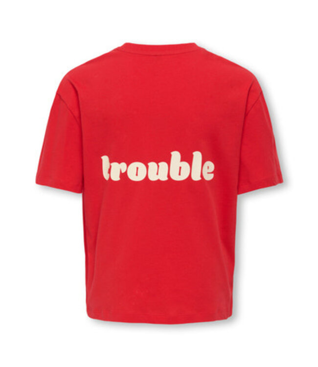 Kids ONLY winter top meisjes - rood - KogEllie - oversize fit, korte mouw