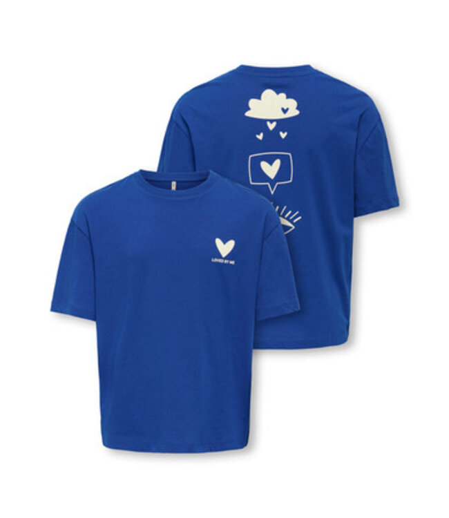 Kids ONLY winter top meisjes - blauw - KogEllie - oversize fit, korte mouw