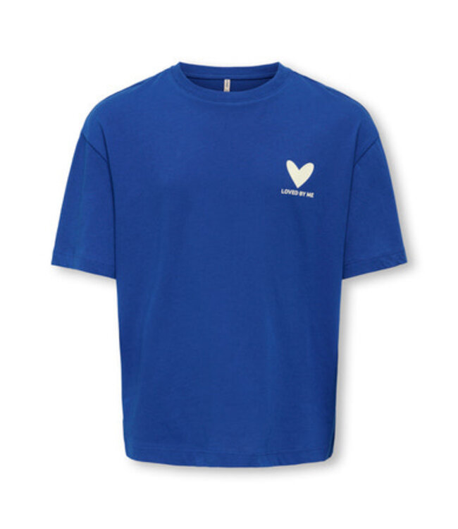 Kids ONLY winter top meisjes - blauw - KogEllie - oversize fit, korte mouw