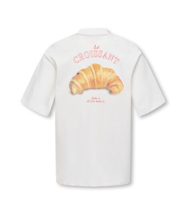 Kids ONLY winter t-shirt meisjes - wit - KogBabette - loose fit, korte mouw