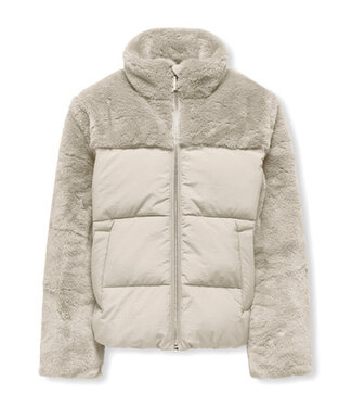 Kids ONLY winter winterjas meisjes - beige - KogWanja - puffer