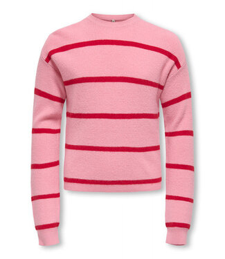 Kids ONLY winter sweater meisjes - roze - KogFranca - loose fit, gebreid