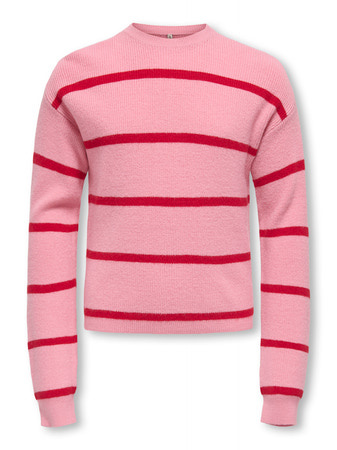 Kids ONLY winter sweater meisjes - roze - KogFranca - loose fit, gebreid afbeelding