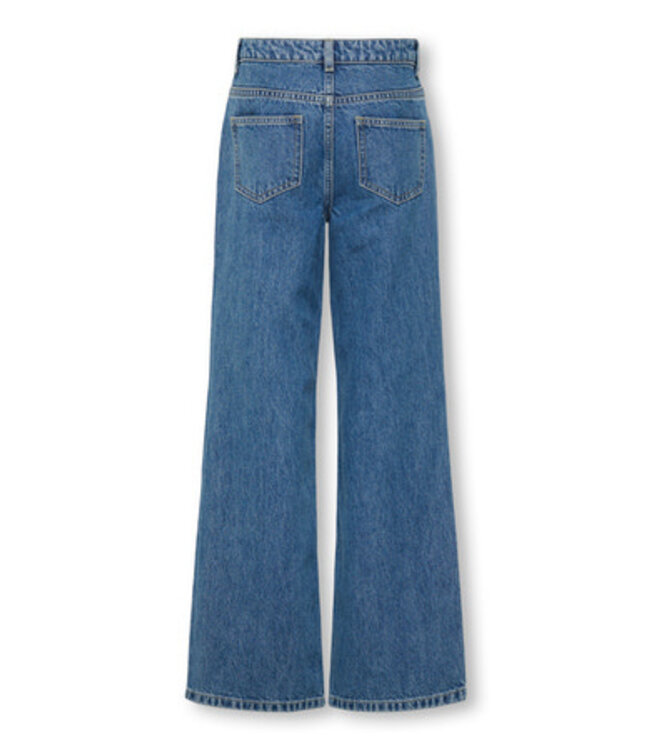 Kids ONLY winter jeansbroek meisjes - blauw - KogJuicy - wide leg fit