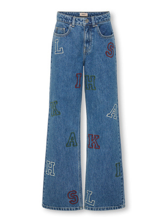 Kids ONLY winter jeansbroek meisjes - blauw - KogJuicy - wide leg fit afbeelding