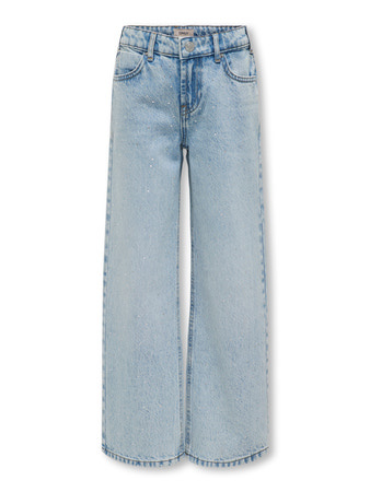 Kids ONLY winter jeansbroek meisjes - blauw - KogCobain - straight fit, glitter steentjes afbeelding