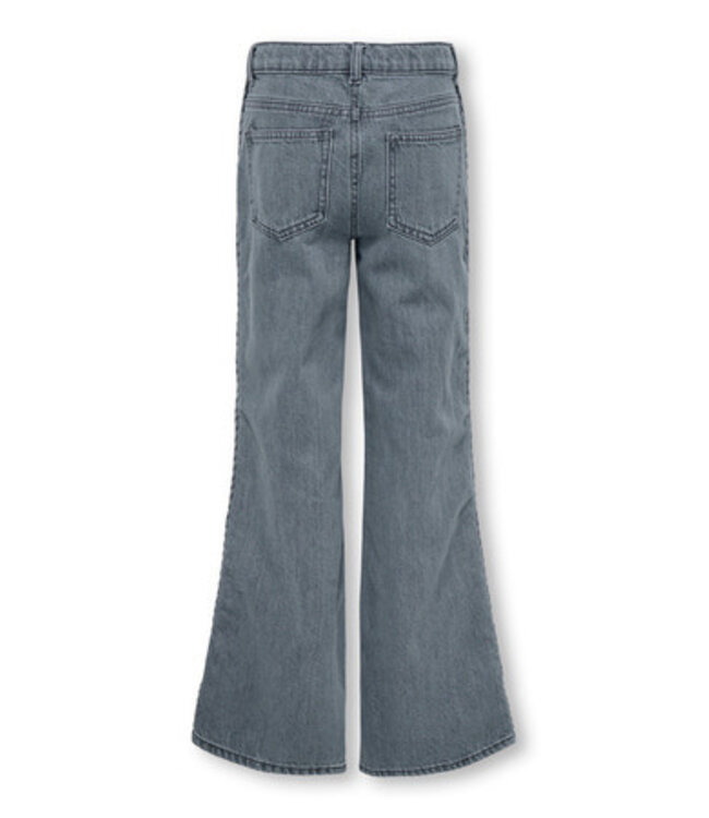 Kids ONLY winter jeansbroek meisjes - grijs - KogJuicy - wide leg fit