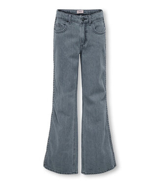 Kids ONLY winter jeansbroek meisjes - grijs - KogJuicy - wide leg fit