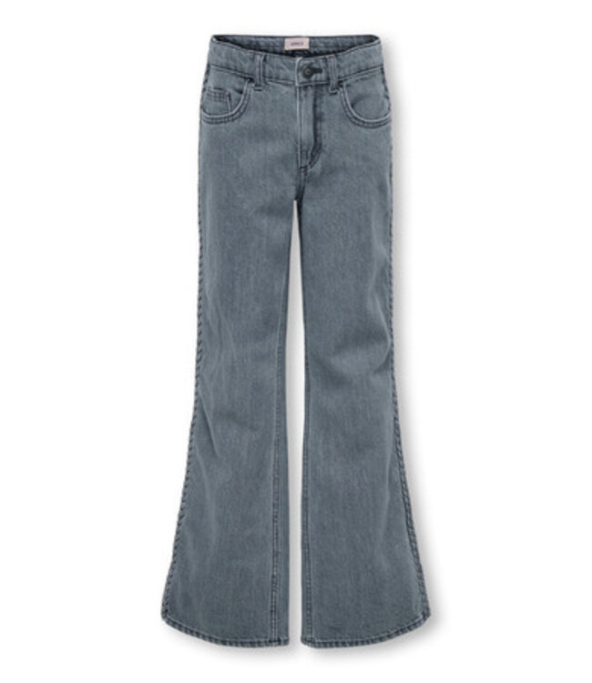 Kids ONLY winter jeansbroek meisjes - grijs - KogJuicy - wide leg fit