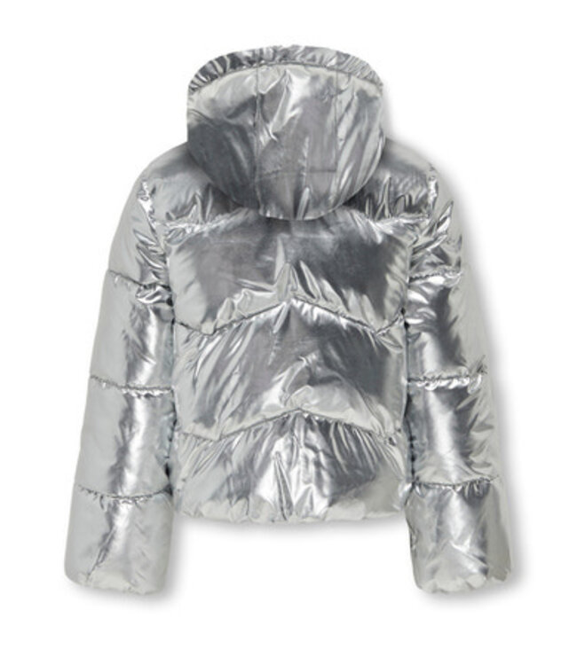 Kids ONLY winter winterjas meisjes - zilver - KogPearl - puffer, capuchon