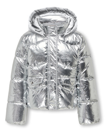 Kids ONLY winter winterjas meisjes - zilver - KogPearl - puffer, capuchon afbeelding