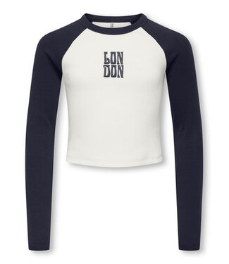 Kids ONLY winter top meisjes - wit - KogBina - slim fit, longsleeve