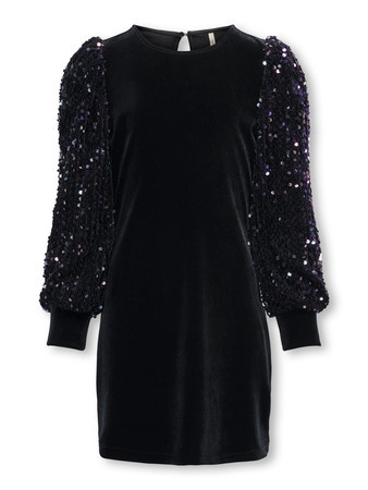 Kids ONLY winter jurk meisjes - zwart - KogConfidence - tight fit, pailletten afbeelding