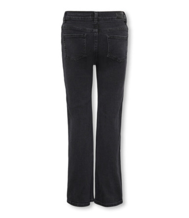 Kids ONLY winter jeansbroek meisjes - zwart - KogJuicy - wide leg fit, glitter steentjes