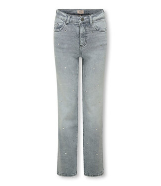 Kids ONLY winter jeansbroek meisjes - grijs - KogJuicy - wide leg fit