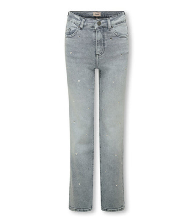 Kids ONLY winter jeansbroek meisjes - grijs - KogJuicy - wide leg fit