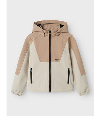 Name it winter softshell jas jongens - beige - NknAlf