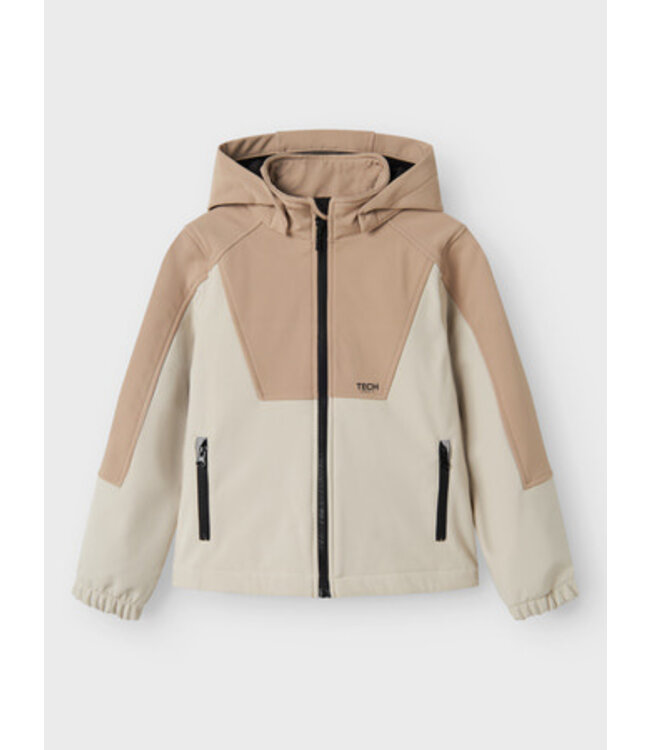 Name it winter softshell jas jongens - beige - NknAlf