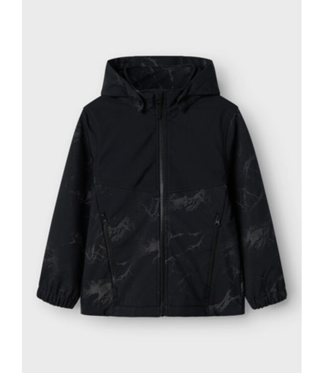 Name it winter softshell jas jongens - zwart - NkmAlf