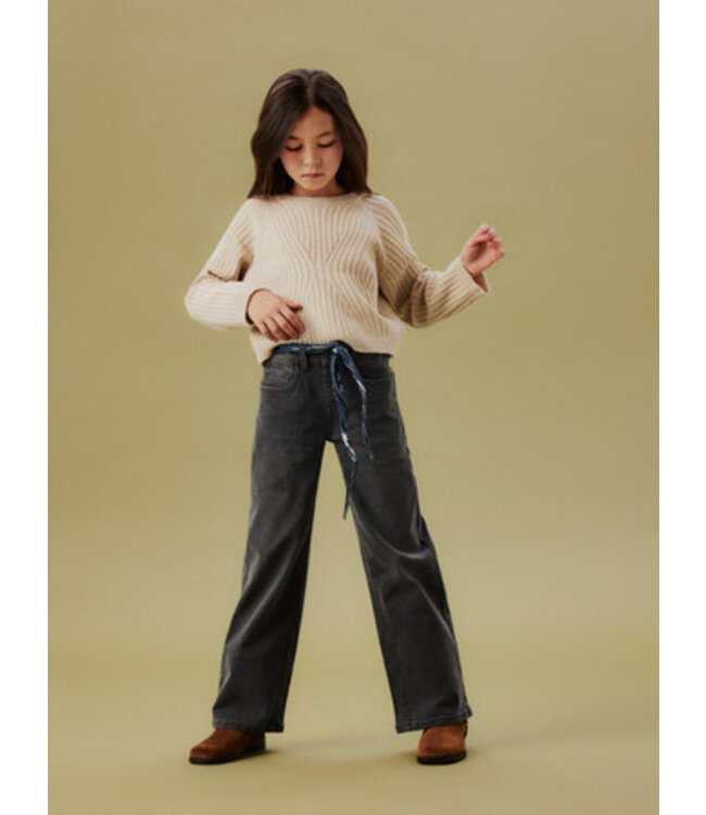 Name it winter jeansbroek meisjes - grijs - wide leg fit - NkfRose