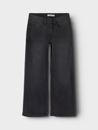 Name it winter jeansbroek meisjes - grijs - wide leg fit - NkfRose Name it winter jeansbroek meisjes - grijs - wide leg fit - NkfRose