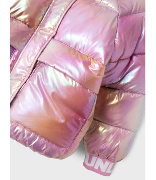 Name it winter winterjas meisjes - roze - puffer, foil - NkfMalan