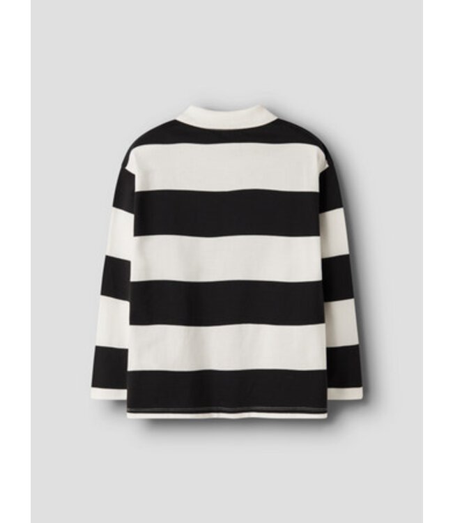 Name it winter polo t-shirt jongens - zwart - relaxed fit - NkmNutiva