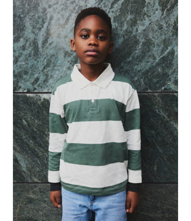 Name it winter polo t-shirt jongens - groen - relaxed fit - NkmNutiva