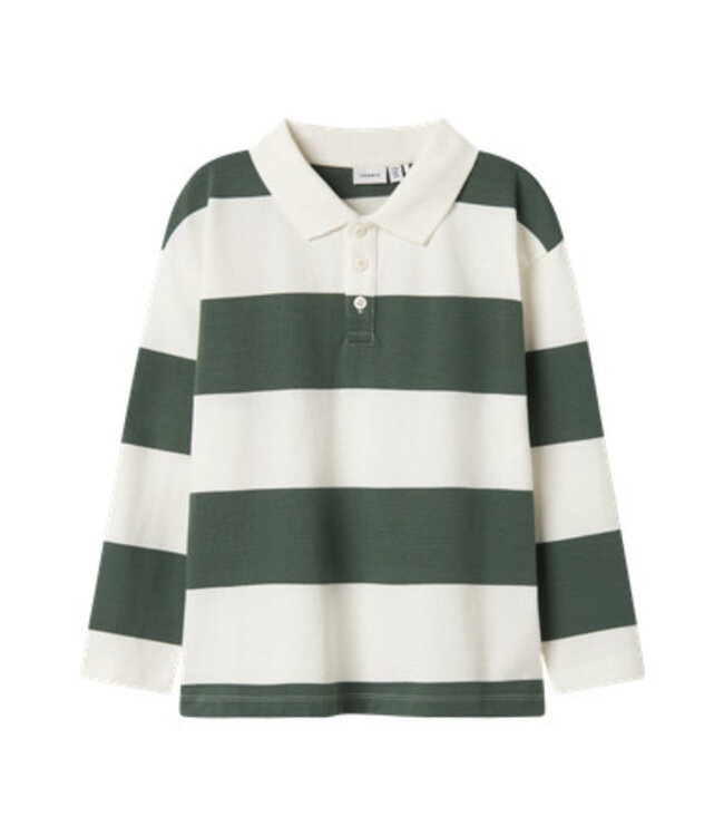Name it winter polo t-shirt jongens - groen - relaxed fit - NkmNutiva