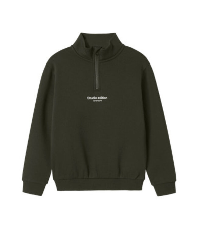 Name it winter sweater jongens - groen - regular fit, zip - NkmBrody