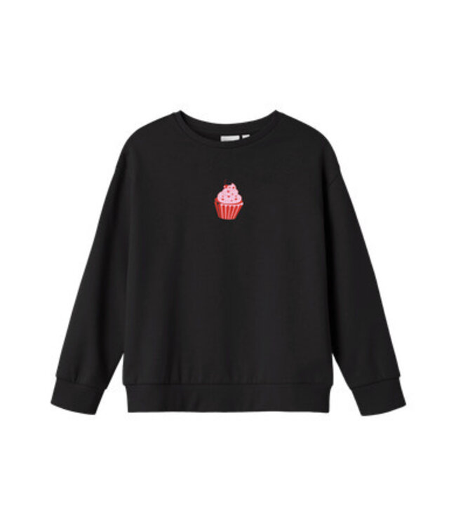 Name it winter sweater meisjes - zwart - relaxed fit - NkfNeatas