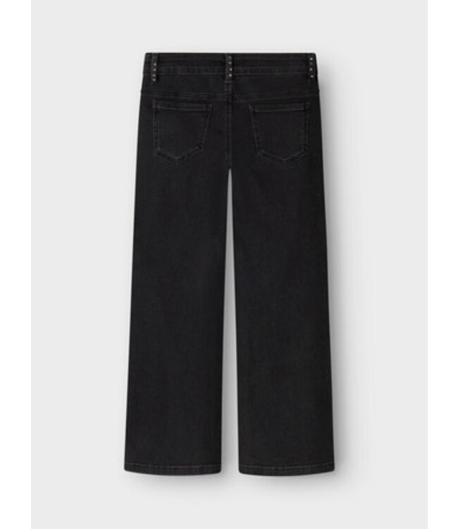 Name it winter jeansbroek meisjes - zwart - wide leg fit, glitter steentjes - NkfRose