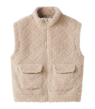 Name it winter vest meisjes - beige - teddy - NkfNila