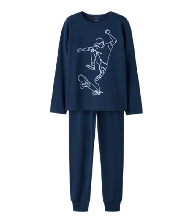 Name it winter pyjama jongens - blauw - NkmNightset