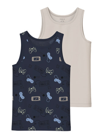 Name it winter ondergoed jongens - blauw - 2p top - NkmTank afbeelding